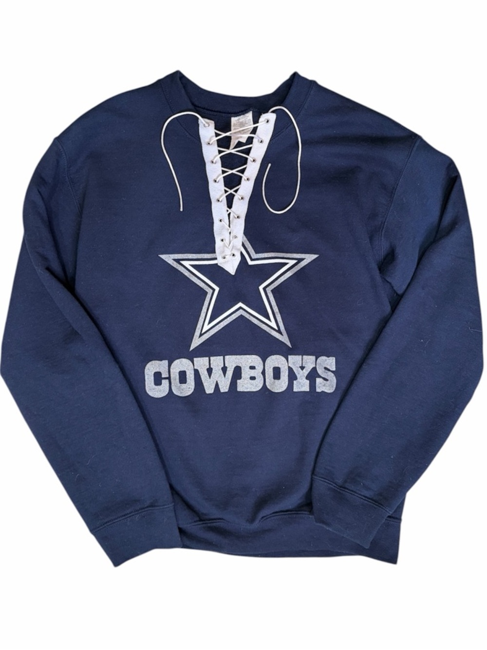 Dallas Cowboys Navy Lace-Up Sweatshirt